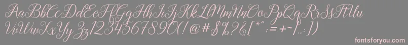 Gebrina Font – Pink Fonts on Gray Background