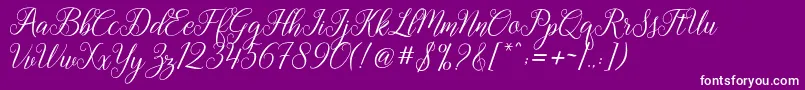 Gebrina Font – White Fonts on Purple Background