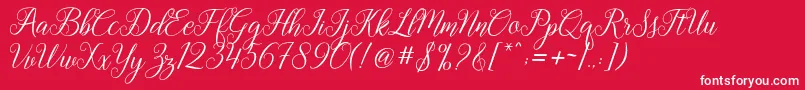 Gebrina Font – White Fonts on Red Background