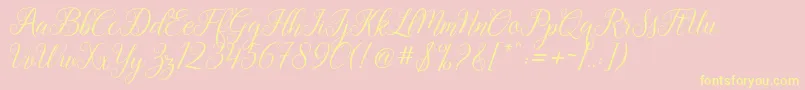 Gebrina Font – Yellow Fonts on Pink Background