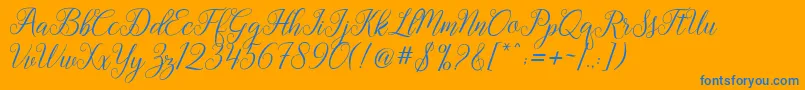 Gebrina-Schriftart – Blaue Schriften auf orangefarbenem Hintergrund