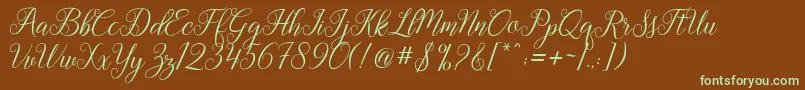 Gebrina Font – Green Fonts on Brown Background