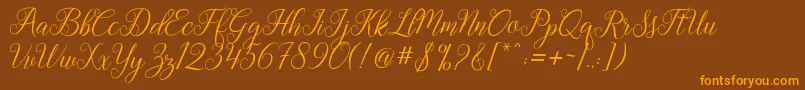 Gebrina-Schriftart – Orangefarbene Schriften auf braunem Hintergrund