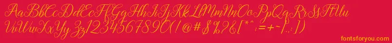 Gebrina Font – Orange Fonts on Red Background
