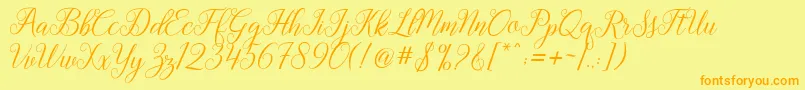 Gebrina Font – Orange Fonts on Yellow Background