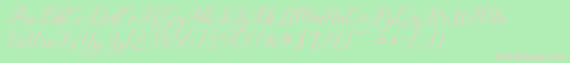 Gebrina Font – Pink Fonts on Green Background