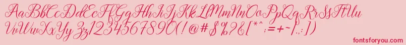 Gebrina Font – Red Fonts on Pink Background