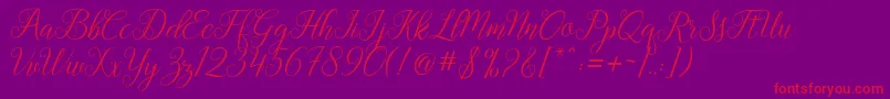 Gebrina Font – Red Fonts on Purple Background