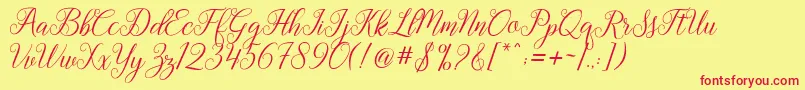 Gebrina Font – Red Fonts on Yellow Background