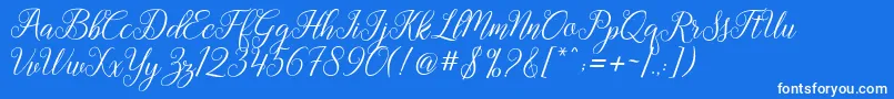 Gebrina Font – White Fonts on Blue Background