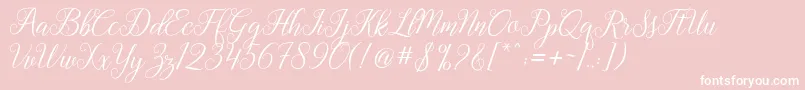 Gebrina Font – White Fonts on Pink Background