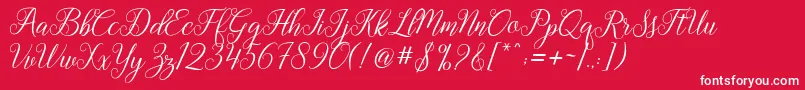 Gebrina Font – White Fonts on Red Background