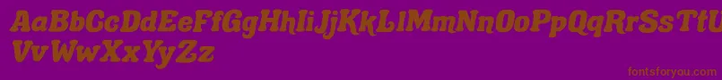 Gecko Lunch-Schriftart – Braune Schriften auf violettem Hintergrund