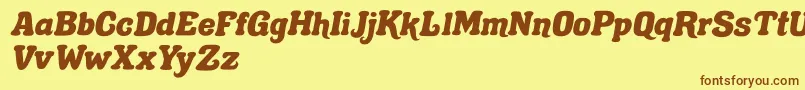 Gecko Lunch Font – Brown Fonts on Yellow Background