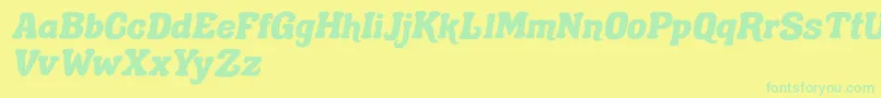Gecko Lunch Font – Green Fonts on Yellow Background