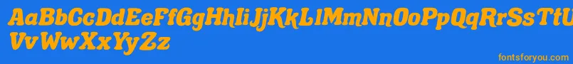 Gecko Lunch Font – Orange Fonts on Blue Background