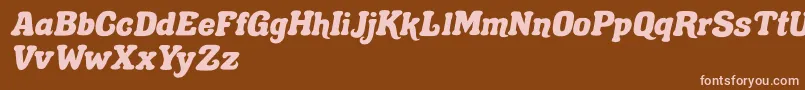 Gecko Lunch Font – Pink Fonts on Brown Background