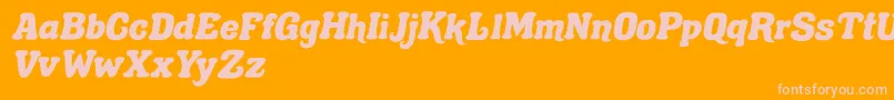 Gecko Lunch Font – Pink Fonts on Orange Background