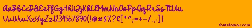 Gedang Font – Purple Fonts on Orange Background
