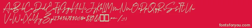 Gedangijo Regular Font – Green Fonts on Red Background