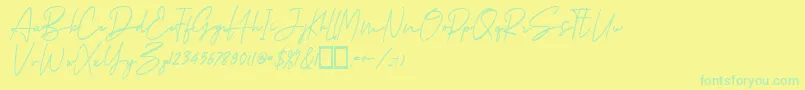 Police Gedangijo Regular – polices vertes sur fond jaune