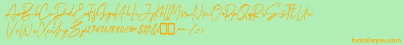 Gedangijo Regular Font – Orange Fonts on Green Background