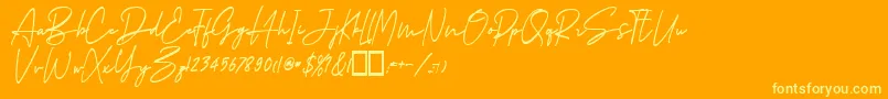 Gedangijo Regular Font – Yellow Fonts on Orange Background