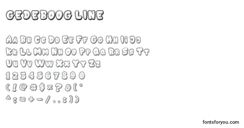 Czcionka GEDEBOOG LINE – alfabet, cyfry, specjalne znaki