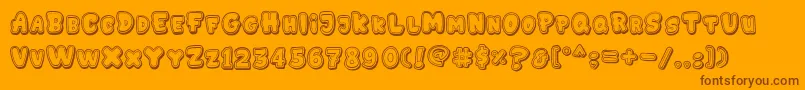 GEDEBOOG LINE-Schriftart – Braune Schriften auf orangefarbenem Hintergrund