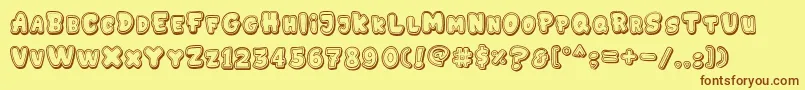 GEDEBOOG LINE Font – Brown Fonts on Yellow Background