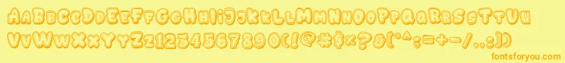 GEDEBOOG LINE Font – Orange Fonts on Yellow Background