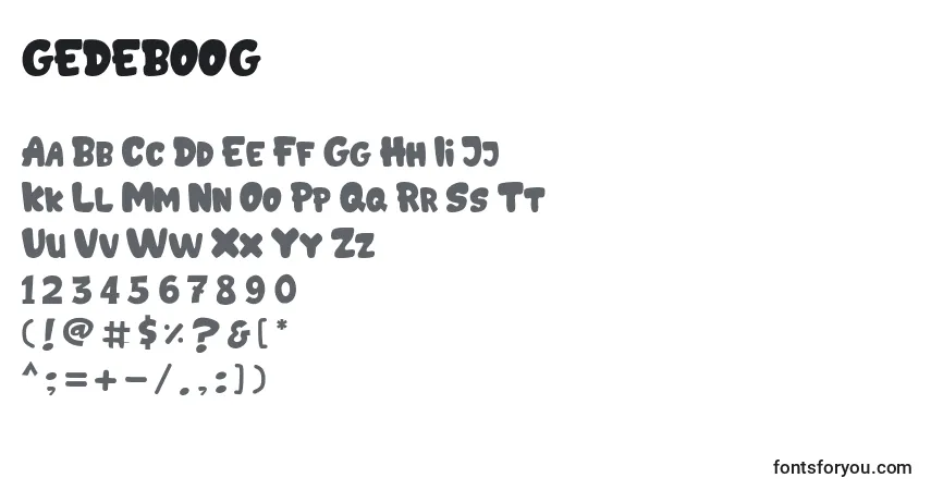 Schriftart GEDEBOOG – Alphabet, Zahlen, spezielle Symbole