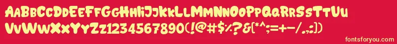 GEDEBOOG Font – Yellow Fonts on Red Background