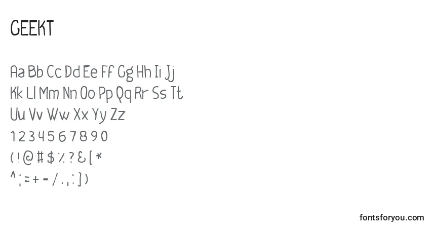 Schriftart GEEKT    (127756) – Alphabet, Zahlen, spezielle Symbole