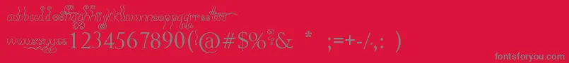 フォントGeez    Seriously    – 赤い背景に灰色の文字