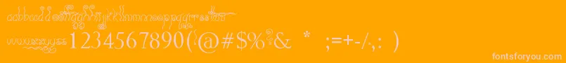 Geez    Seriously   -Schriftart – Rosa Schriften auf orangefarbenem Hintergrund