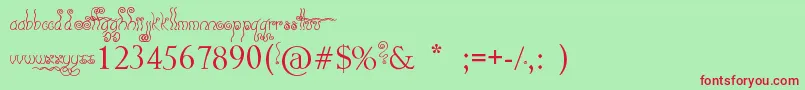 Fonte Geez    Seriously    – fontes vermelhas em um fundo verde
