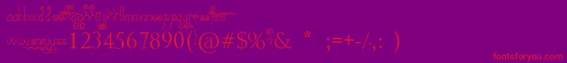 Geez    Seriously   -Schriftart – Rote Schriften auf violettem Hintergrund