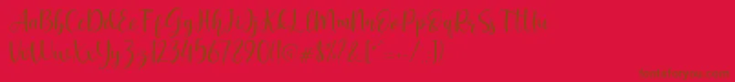 Geishela Font – Brown Fonts on Red Background