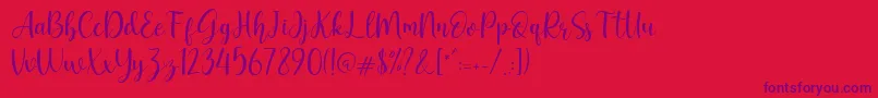 Geishela Font – Purple Fonts on Red Background