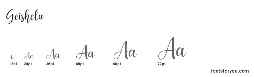 Geishela Font Sizes