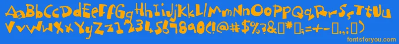 Dubbem Font – Orange Fonts on Blue Background