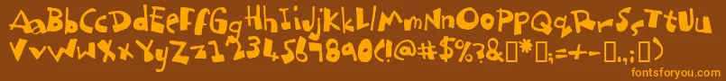 Dubbem Font – Orange Fonts on Brown Background