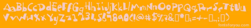 Dubbem Font – Pink Fonts on Orange Background