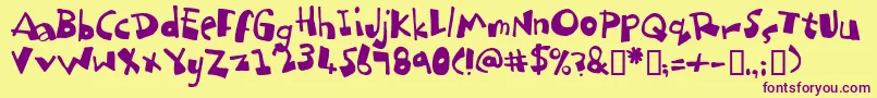 Dubbem Font – Purple Fonts on Yellow Background