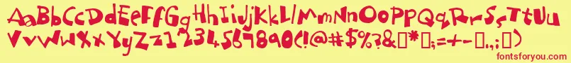 Dubbem Font – Red Fonts on Yellow Background