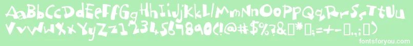 Dubbem Font – White Fonts on Green Background