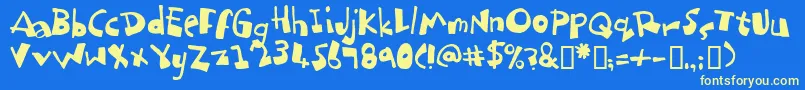 Dubbem Font – Yellow Fonts on Blue Background