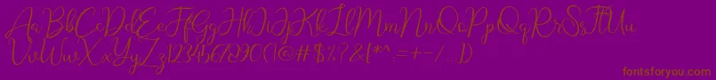 Geisty Demo-Schriftart – Braune Schriften auf violettem Hintergrund