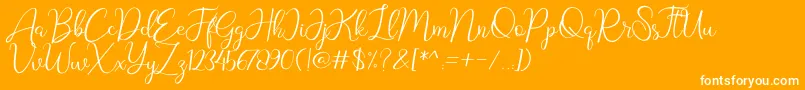 Geisty Demo-Schriftart – Weiße Schriften auf orangefarbenem Hintergrund